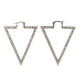 Crystal Accents Metal Hoop-Earrings Gold-Tone & Silver-Tone #LQE3126