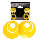 Plastic Drop-Dangle-Earrings Yellow #LQE3142