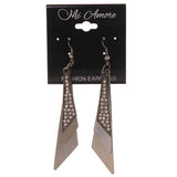 Crystal Accents Metal Dangle-Earrings Silver-Tone #LQE3148