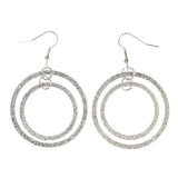 Metal Dangle-Earrings Silver-Tone #LQE3151