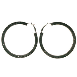 Metal Hoop-Earrings Green  #LQE3156
