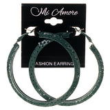 Metal Hoop-Earrings Green  #LQE3156