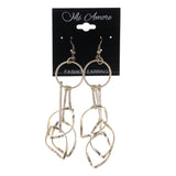 Metal Dangle-Earrings Silver-Tone #LQE3165