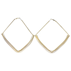 Metal Hoop-Earrings Gold-Tone #LQE3176