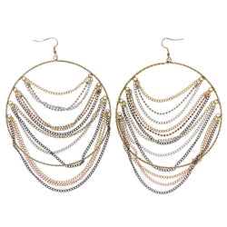 Metal Dangle-Earrings Gold-Tone & Silver-Tone #LQE3178