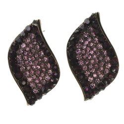 Crystal Accents Metal Stud-Earrings Purple & Bronze-Tone #LQE3184