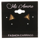 Spike Theme Metal Stud-Earrings Gold-Tone #LQE3186