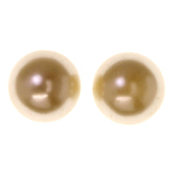 Beaded Accents Plastic Stud-Earrings White #LQE3193