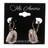 Crystal Accents Metal Dangle-Earrings Silver-Tone & Clear #LQE3197