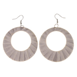 White Fabric Dangle-Earrings #LQE3203