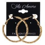 Gold-Tone Metal Hoop-Earrings #LQE3216