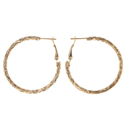 Gold-Tone Metal Hoop-Earrings #LQE3217