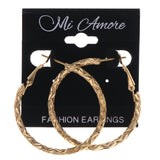Gold-Tone Metal Hoop-Earrings #LQE3217