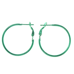 Green Metal Hoop-Earrings #LQE3219