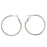 Silver-Tone Metal Hoop-Earrings #LQE3221