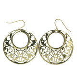 Filigree Dangle-Earrings Gold-Tone Color #LQE3222