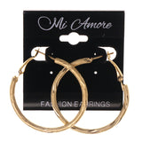 Gold-Tone Metal Hoop-Earrings #LQE3229