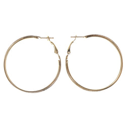 Gold-Tone Metal Hoop-Earrings #LQE3241