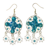 Colorful  Flower Ship Wheel Dangle-Earrings #LQE3249