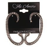 Snake Dangle-Earrings Silver-Tone Color #LQE3251