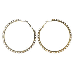 Gold-Tone Metal Hoop-Earrings #LQE3254