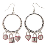 Colorful  Lock Heart Dangle-Earrings #LQE3265