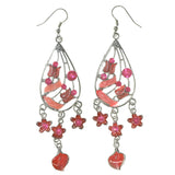 Colorful  Flower Leaf Dangle-Earrings #LQE3266