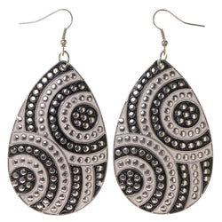Black & White Colored Metal Dangle-Earrings #LQE3268