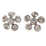 Flower Stud-Earrings Silver-Tone Color #LQE3273