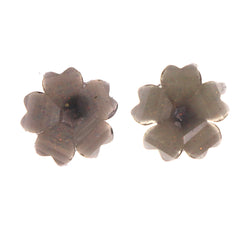 Flower Stud-Earrings Black Color  #LQE3278