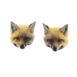 Fox Stud-Earrings Peach & Black Colored #LQE3281