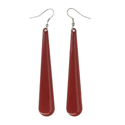 Red & Silver-Tone Colored Metal Dangle-Earrings #LQE3290