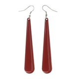 Red & Silver-Tone Colored Metal Dangle-Earrings #LQE3290