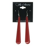 Red & Silver-Tone Colored Metal Dangle-Earrings #LQE3290