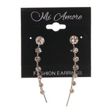 Silver-Tone Metal Dangle-Earrings With Crystal Accents #LQE3291