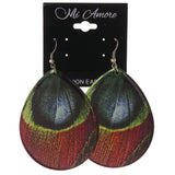 Peacock Feather Dangle-Earrings Colorful #LQE3305