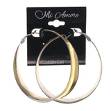 Gold-Tone & Silver-Tone Colored Metal Hoop-Earrings #LQE3318