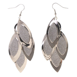 Glitter Sparkle Chandelier-Earrings Silver-Tone Color  #LQE3337