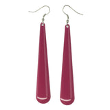 Pink & Silver-Tone Colored Metal Dangle-Earrings #LQE3366