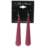 Pink & Silver-Tone Colored Metal Dangle-Earrings #LQE3366