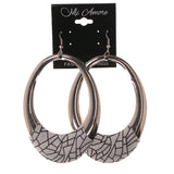 Silver-Tone & Black Colored Metal Dangle-Earrings #LQE3373