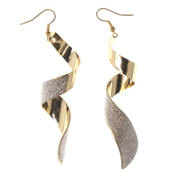 Glitter Sparkle Dangle-Earrings Gold-Tone & Silver-Tone Colored #LQE3376