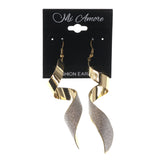 Glitter Sparkle Dangle-Earrings Gold-Tone & Silver-Tone Colored #LQE3376