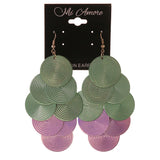 Green & Purple Colored Metal Chandelier-Earrings #LQE3386