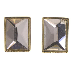 Silver-Tone & Gold-Tone Metal Stud-Earrings Crystal Accents #LQE3392
