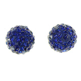 Ombre Stud-Earrings With Crystal Accents Blue & Silver-Tone Colored #LQE3396