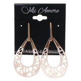 White & Gold-Tone Colored Metal Drop-Dangle-Earrings #LQE3407