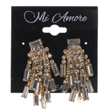 Gold-Tone & Silver-Tone Metal Dangle-Earrings Crystal Accents #LQE3408