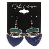 Blue & Green Colored Metal Dangle-Earrings #LQE3416