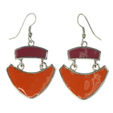 Orange & Pink Colored Metal Dangle-Earrings #LQE3417